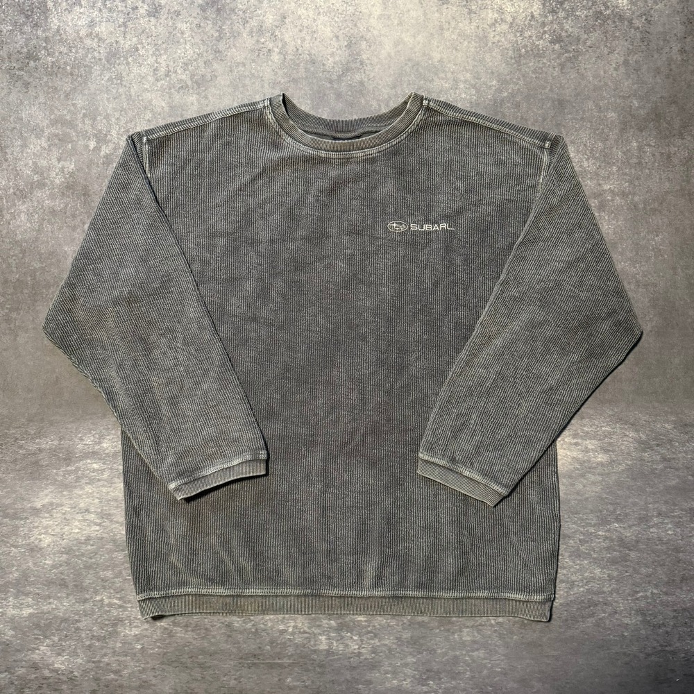 Charles River Subaru Corded Sweatshirt Mens Large Gray Vintage Pullover